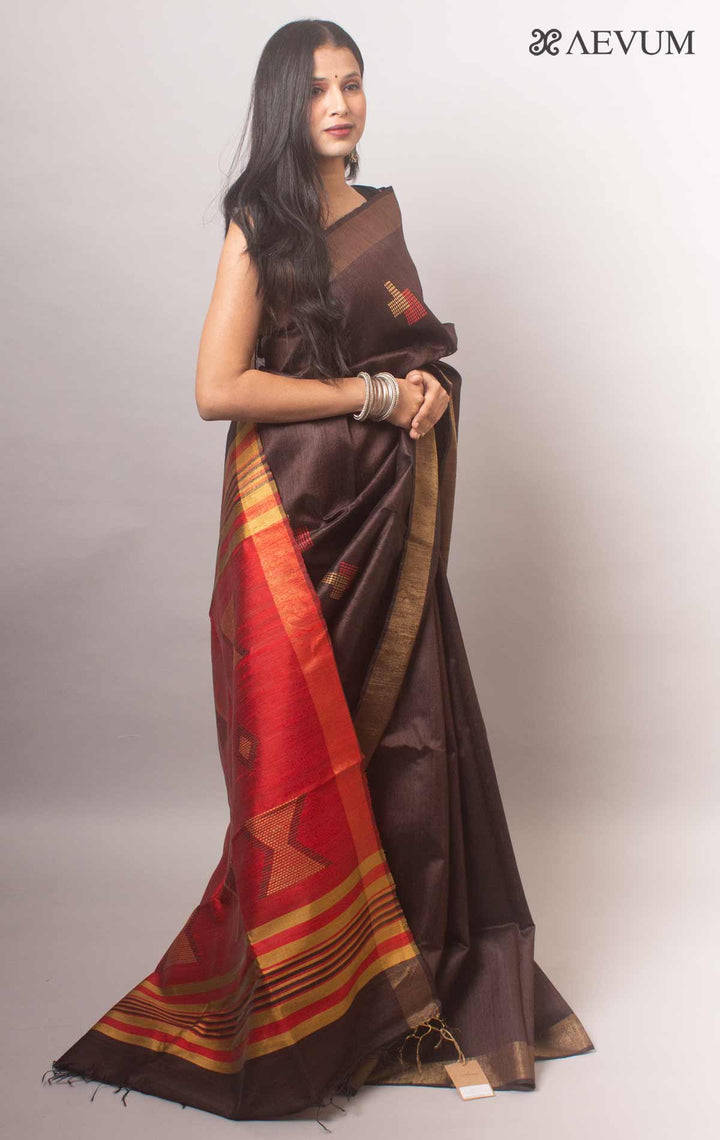 Pure Tussar Raw Silk Saree with Silk Mark - 2277 Saree AEVUM   