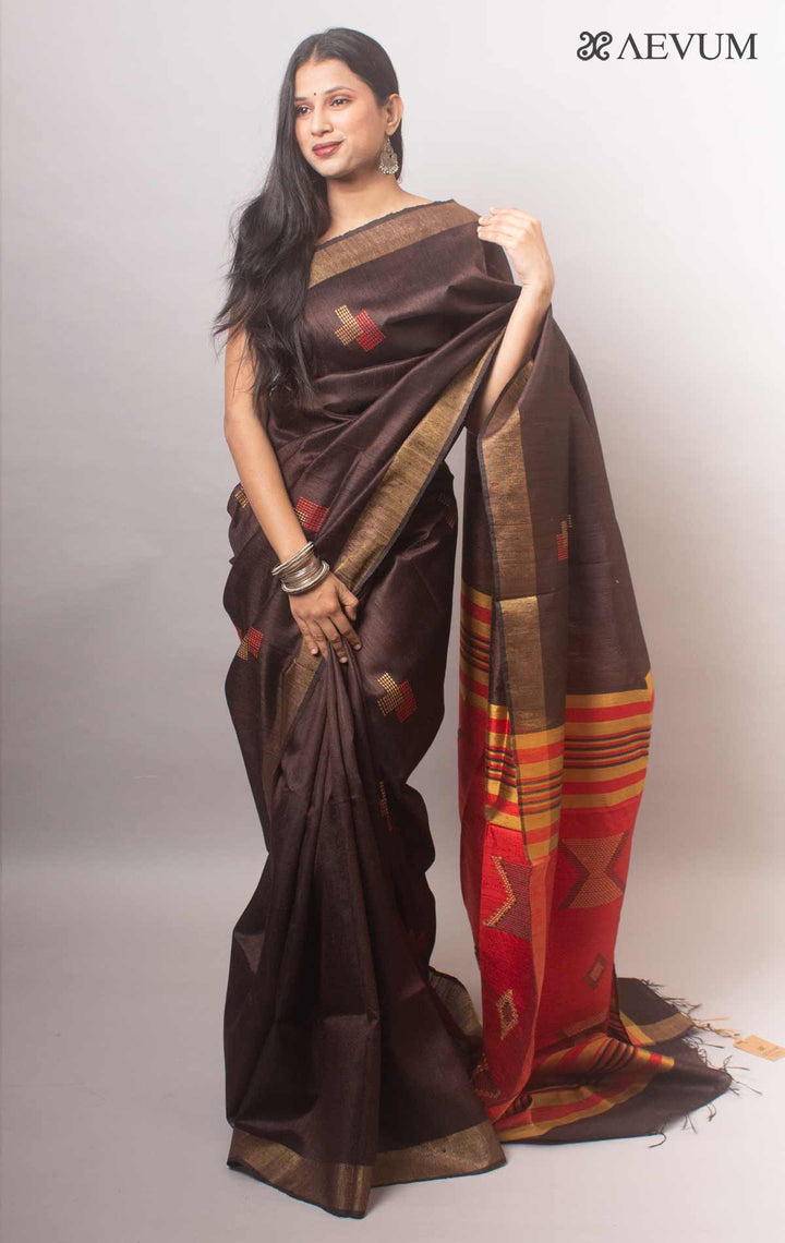 Pure Tussar Raw Silk Saree with Silk Mark - 2277 Saree AEVUM   