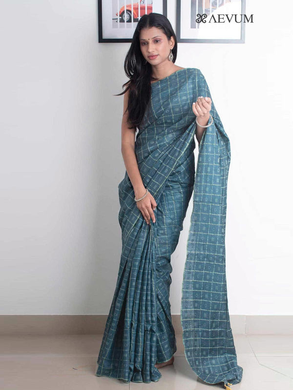 Katan Silk Saree with Checks - 2327 Saree Raj Dev Kumar   