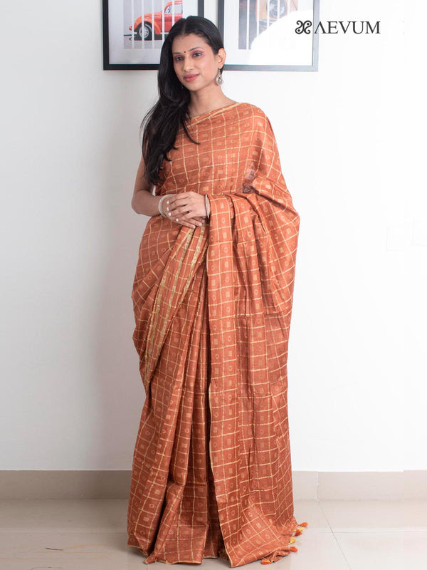 Katan Silk Saree with Checks - 2329 Saree Raj Dev Kumar   