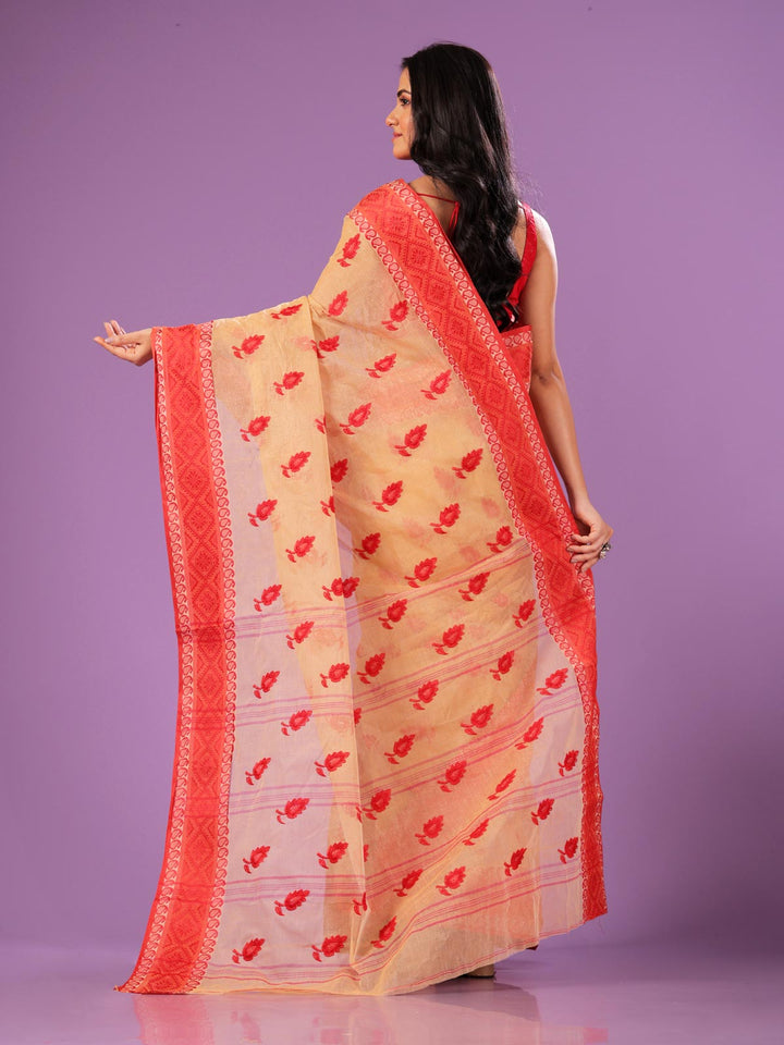 Bengal Cotton Tant Saree with Embroidery - 2974 Saree AEVUM