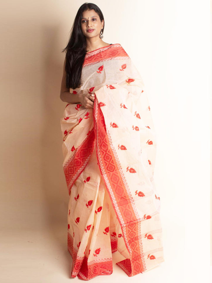 Bengal Cotton Tant Saree with Embroidery - 2974 Saree Riya's Collection