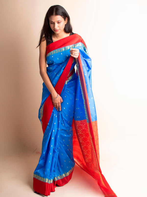 Soft Silk Gorod Saree With Zari Motifs - 3520 Saree AEVUM   