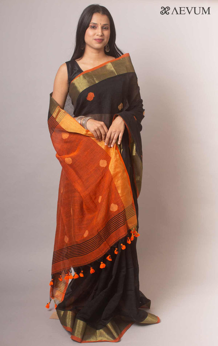 Bengal Cotton Khaadi Handloom Saree with Blouse piece - 3641 Saree AEVUM   