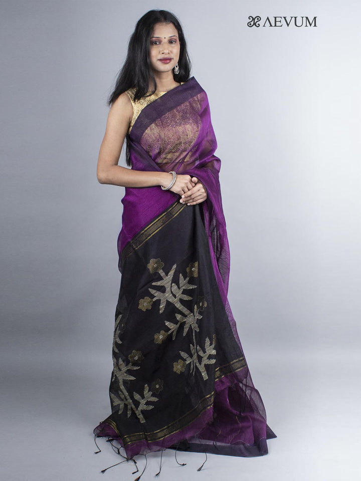 Silk Linen Saree - 3979 Saree AEVUM