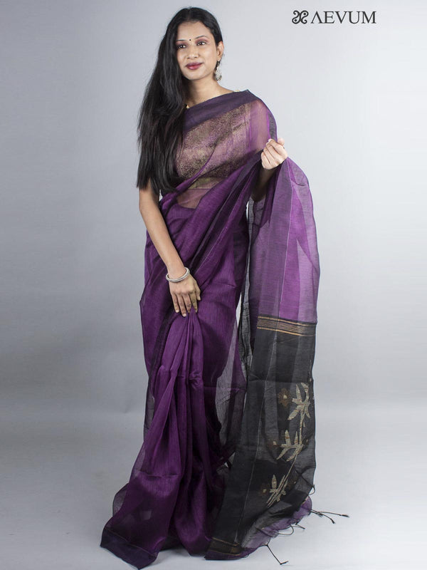 Silk Linen Saree - 3979 Saree AEVUM