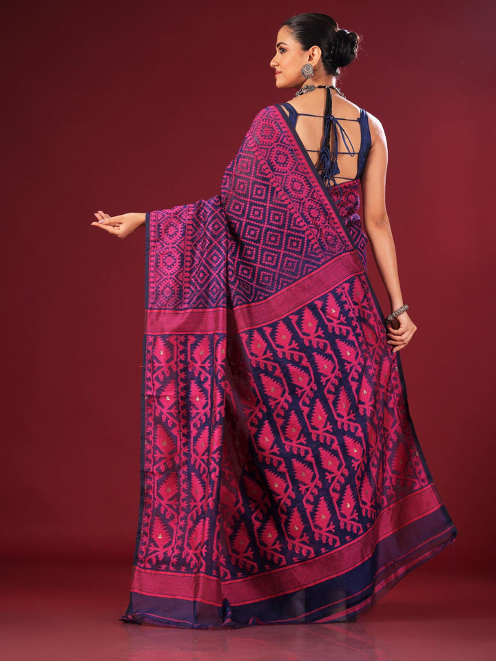 Bangladeshi Style Jamdani Jalbandi Saree without Blouse Piece - 4131 Saree AEVUM 2