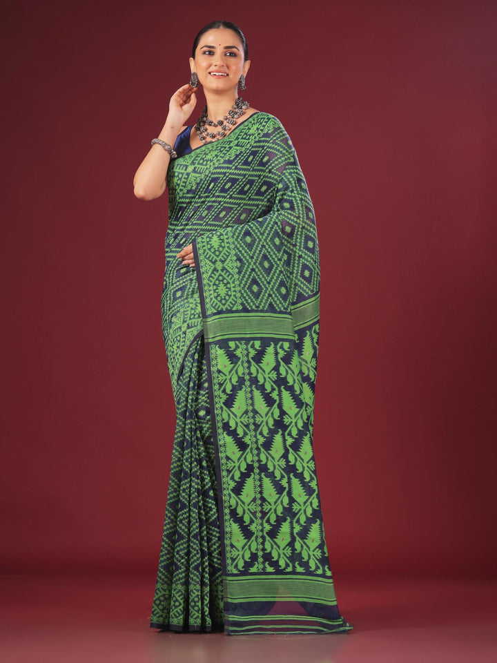 Bangladeshi Style Jalbandi Jamdani Saree without Blouse Piece - 4132 Saree AEVUM 2