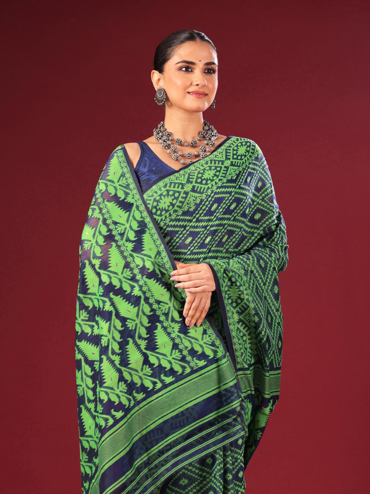 Bangladeshi Style Jalbandi Jamdani Saree without Blouse Piece - 4132 Saree AEVUM 2