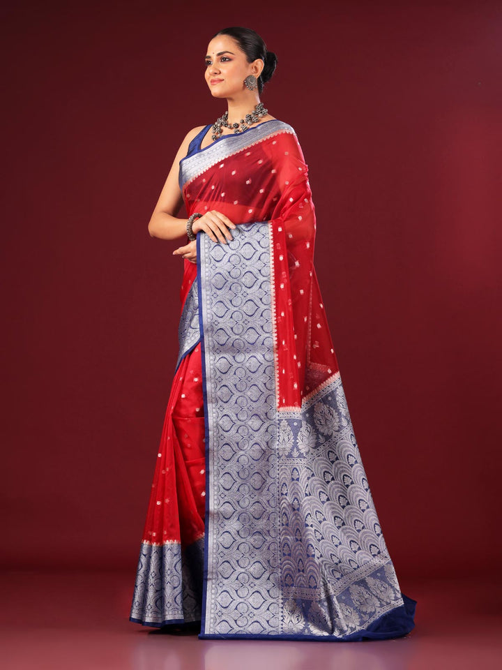 Organza Banarasi Handloom Saree - 4256 Saree AEVUM