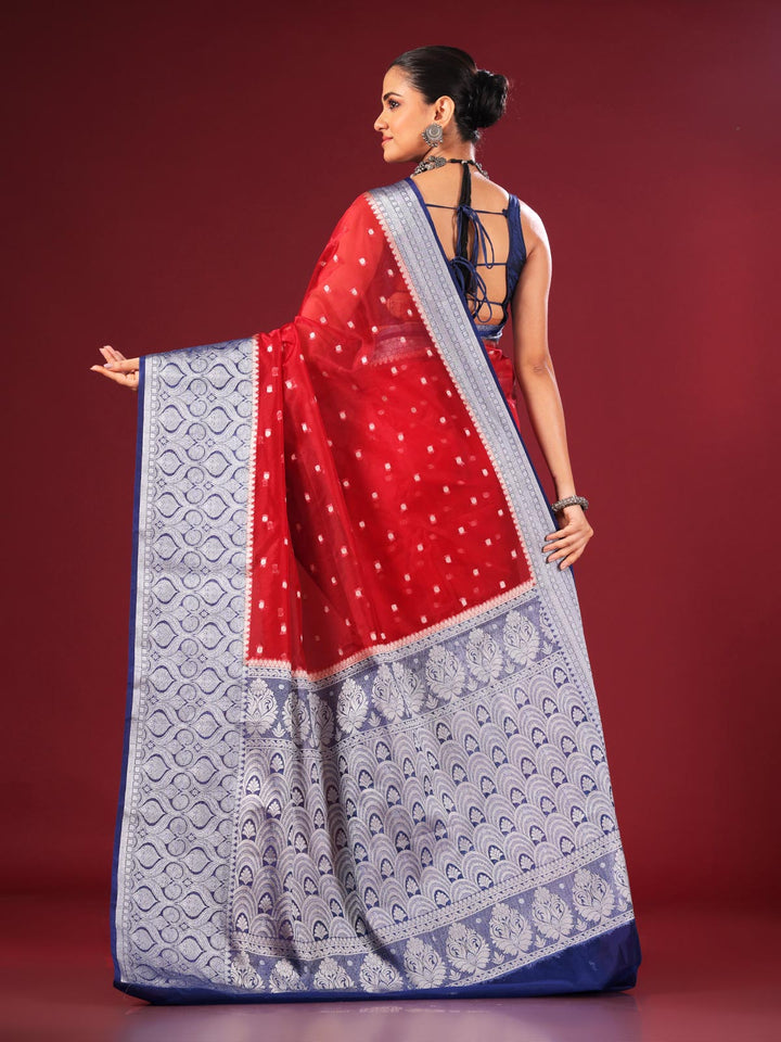 Organza Banarasi Handloom Saree - 4256 Saree AEVUM