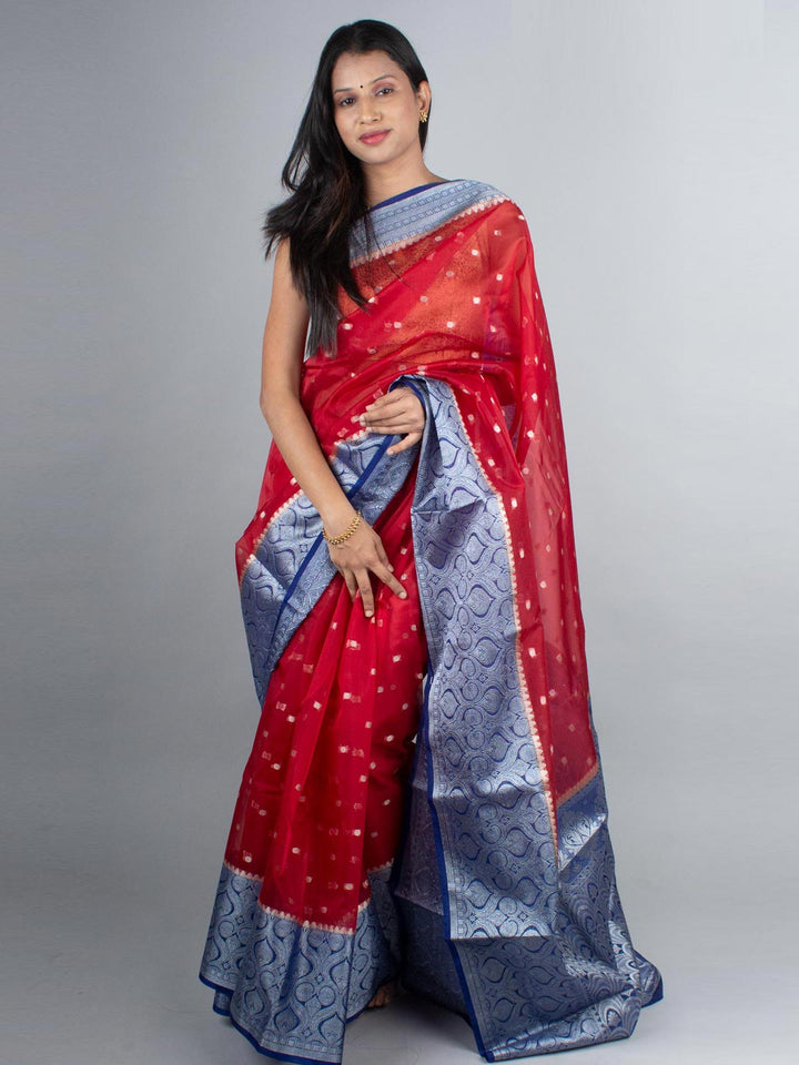 Organza Banarasi Handloom Saree - 4256 Saree AEVUM   