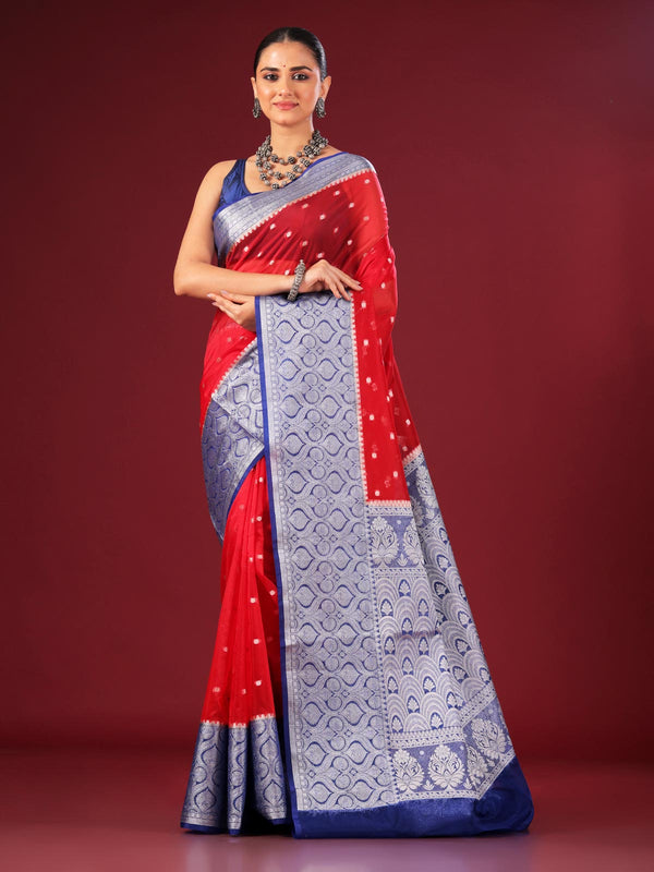 Organza Banarasi Handloom Saree - 4382 Saree AEVUM