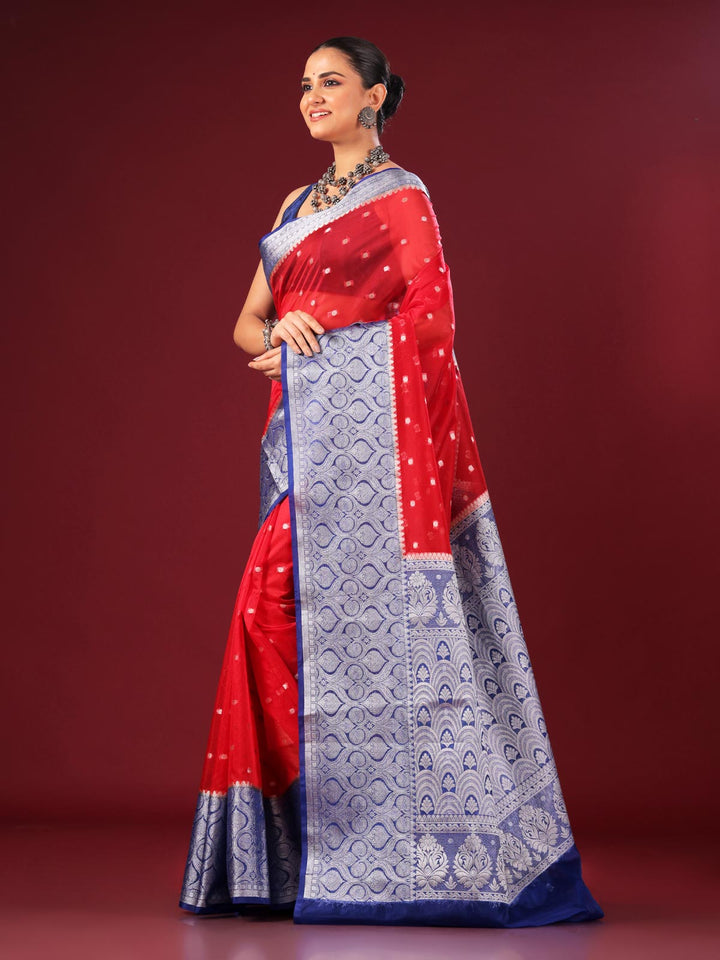 Organza Banarasi Handloom Saree - 4382 Saree AEVUM