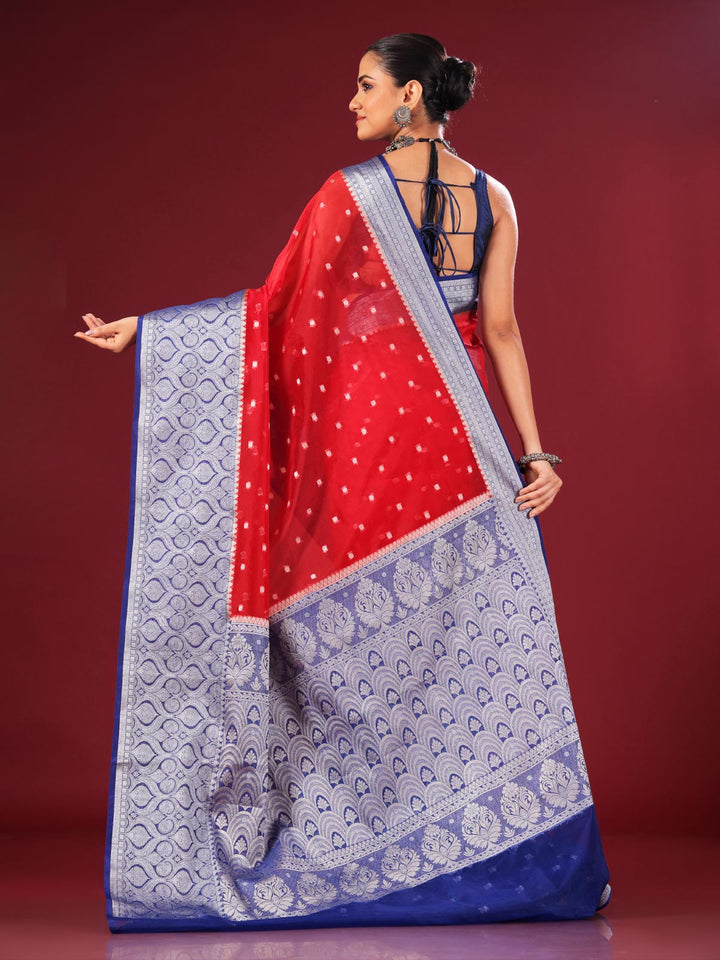 Organza Banarasi Handloom Saree - 4382 Saree AEVUM