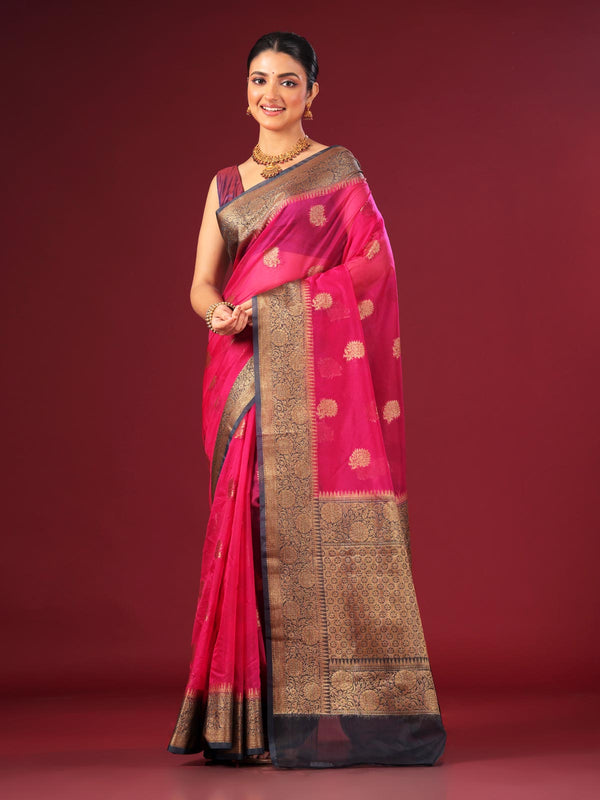 Organza Banarasi Handloom Saree - 4383 Saree AEVUM