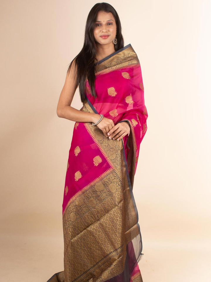 Organza Banarasi Handloom Saree - 4383 Saree Seratuzzama   