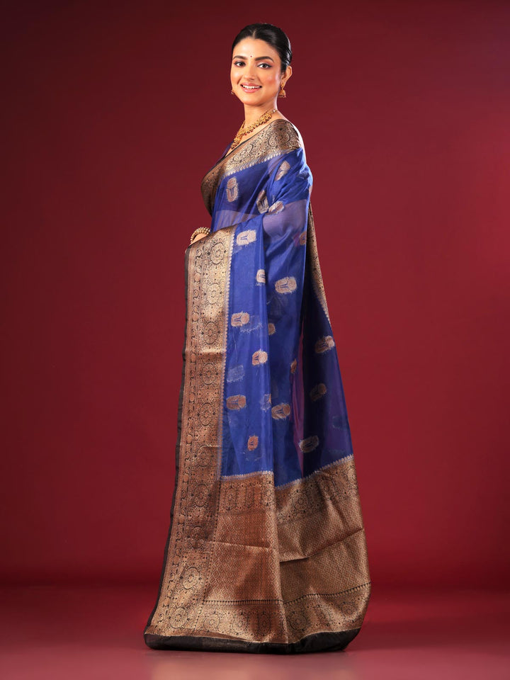 Organza Banarasi Handloom Saree - 4385 Saree AEVUM