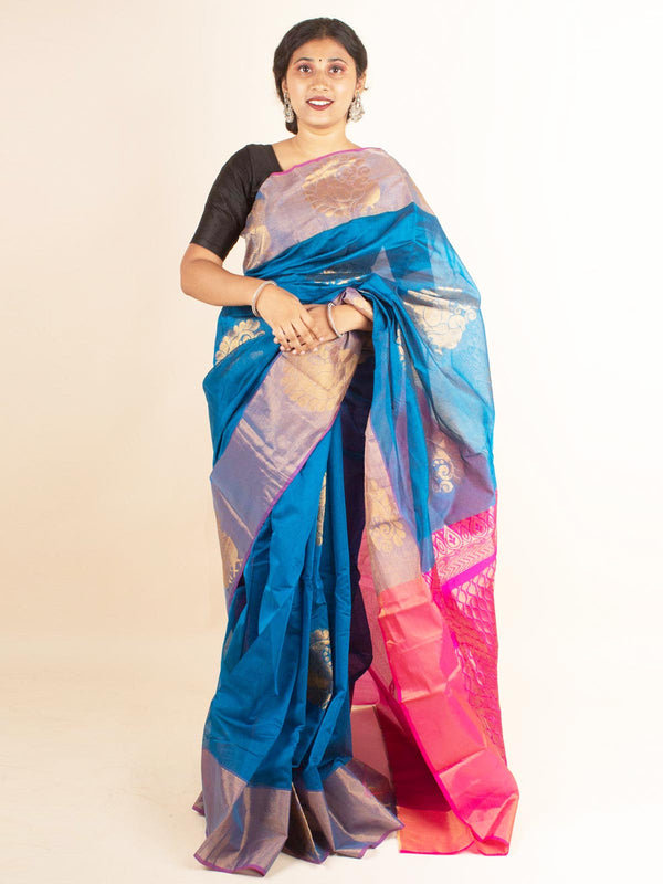 Chanderi Kuppadam South Cotton Silk Saree - 4482 Saree AEVUM