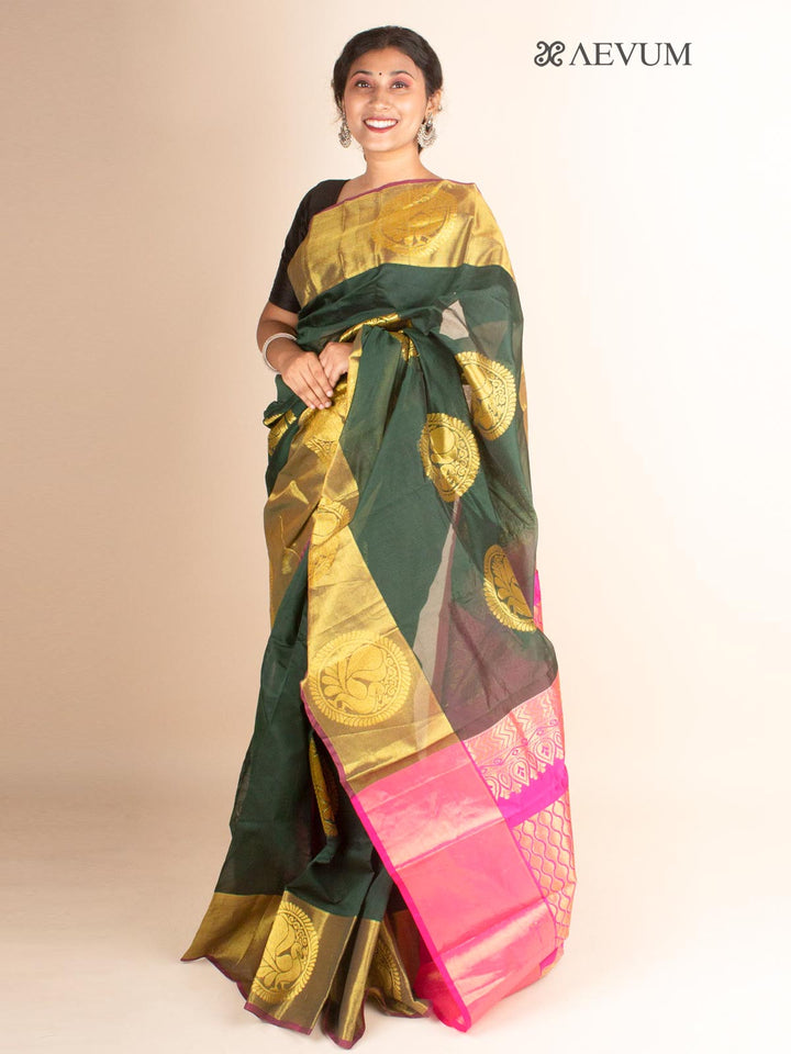 Chanderi Kuppadam South Cotton Silk Saree - 4483 Saree AEVUM