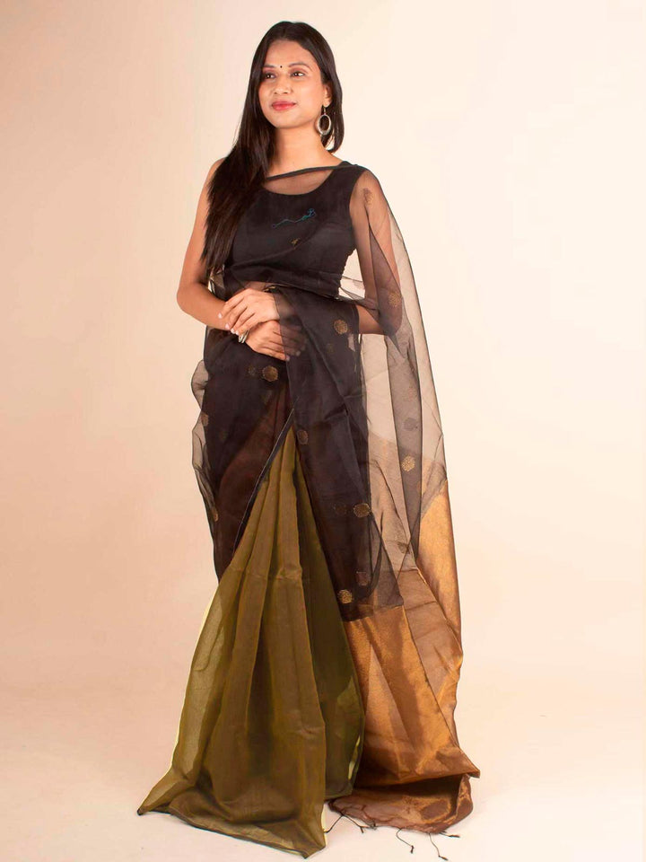 Ball Buti Matka Muslin Silk Saree - 4720 Saree AEVUM   