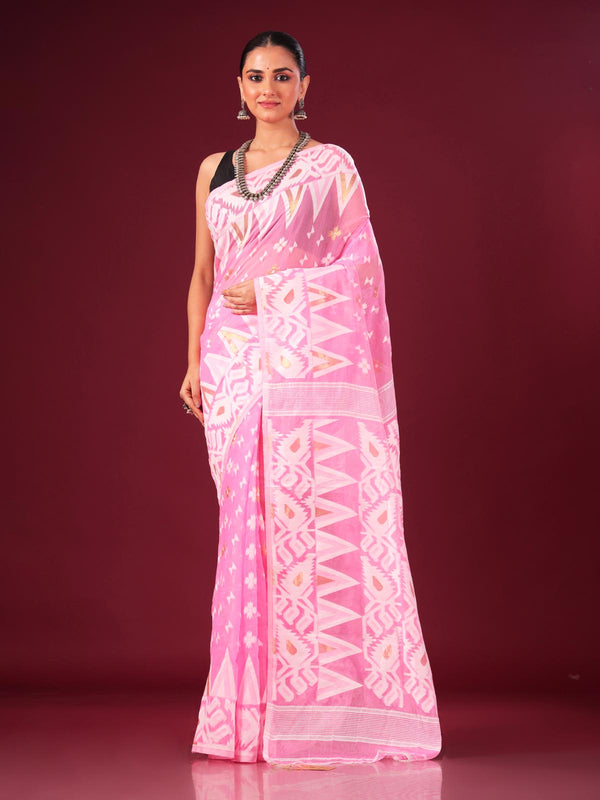 Soft Dhakai Jamdani without Blouse Piece - 5227 Saree AEVUM