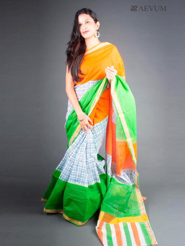 Kerala Cotton Hand Block Printed Saree with Blouse Piece - 5785