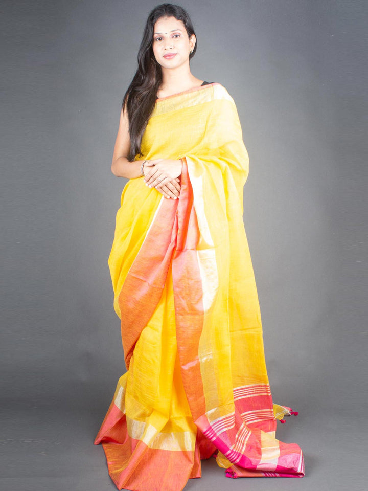 Pure Linen Mahapar Saree - 5929 Saree AEVUM