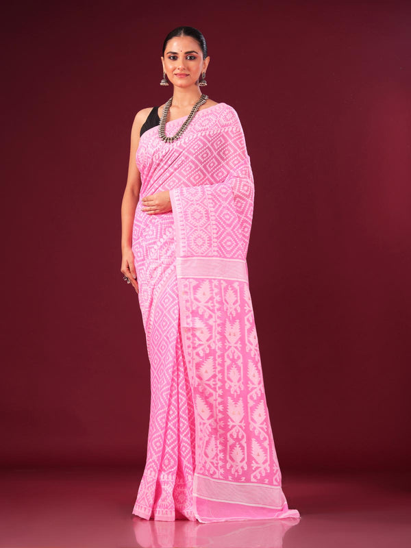 Dhakai Jamdani Jalbandi Saree without Blouse Piece - 6309 Saree AEVUM