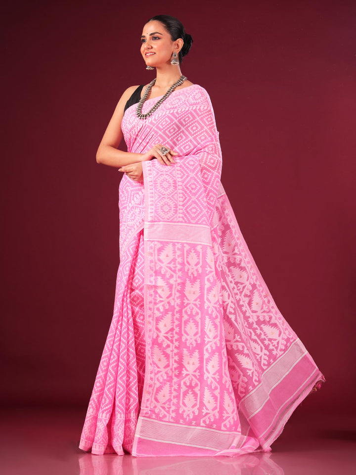 Dhakai Jamdani Jalbandi Saree without Blouse Piece - 6309 Saree AEVUM