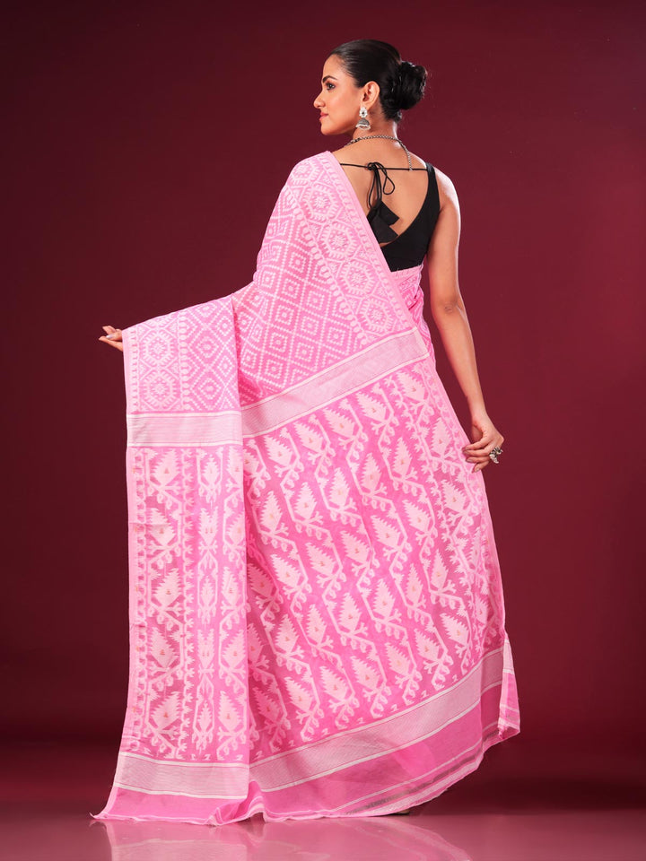 Dhakai Jamdani Jalbandi Saree without Blouse Piece - 6309 Saree AEVUM