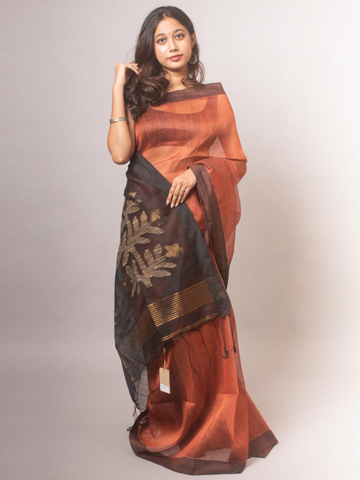 Silk Linen Saree - 6425 Saree Rana Das   