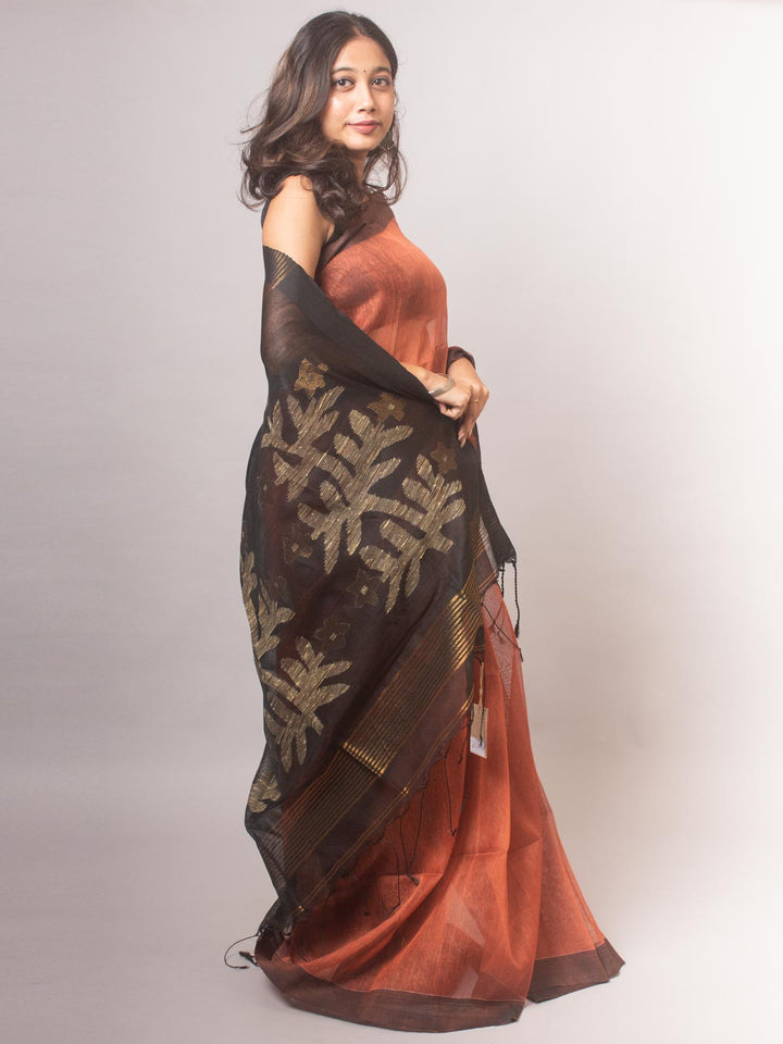 Silk Linen Saree - 6425 Saree Rana Das   