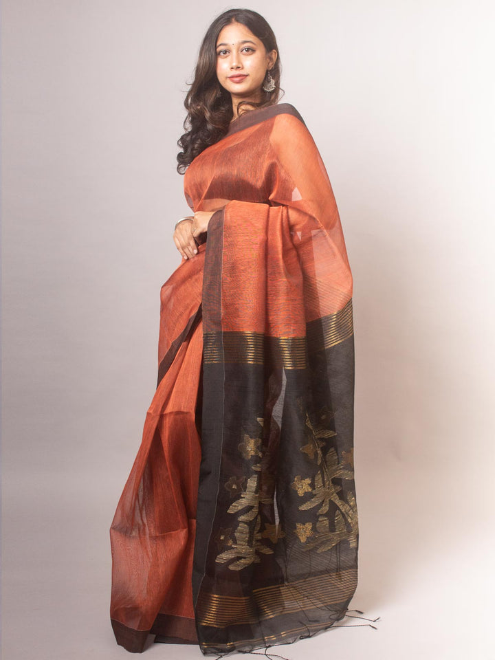 Silk Linen Saree - 6425 Saree Rana Das   