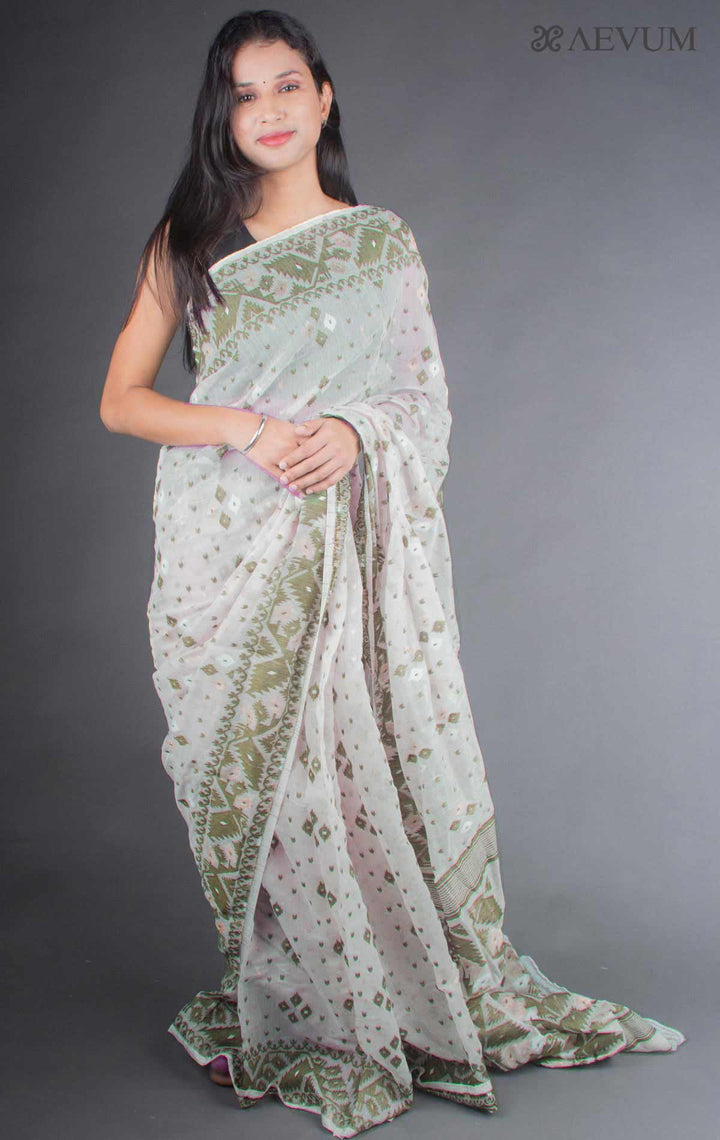 Bangladeshi Style Beli Phool Jamdani Saree - 6437 Saree AEVUM 2   