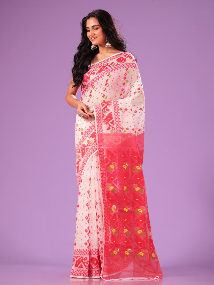 Bangladeshi Style Beli Phool Jamdani Saree - 6438 Saree AEVUM 2