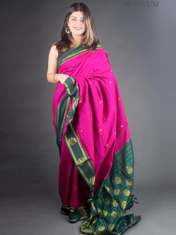 Kalyani South Cotton Silk Handloom Saree with Blouse Piece - 6522 Saree AEVUM