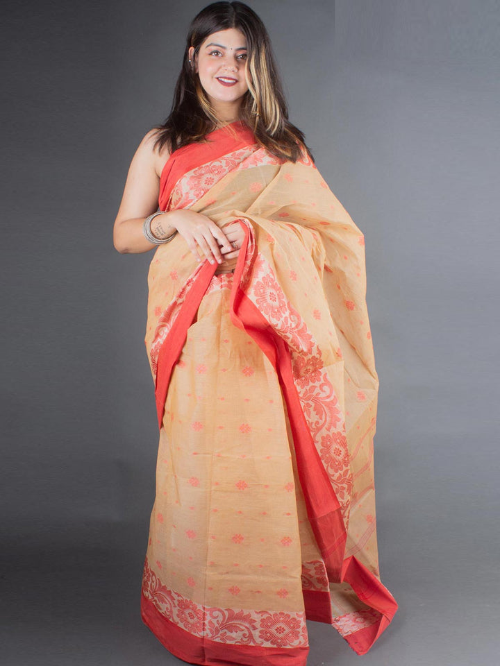 Bengal Cotton Handloom Saree Without Blouse Piece - 6662 Saree Ashoke Pal