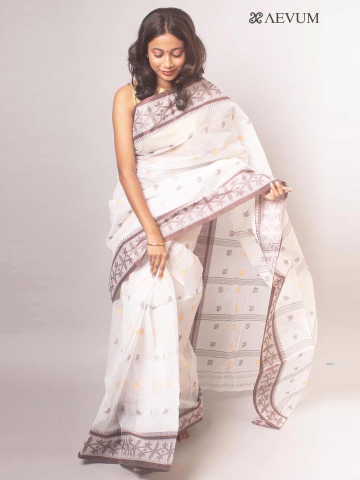 Bengal Cotton Handloom Saree Without Blouse Piece - 6663 Saree AEVUM