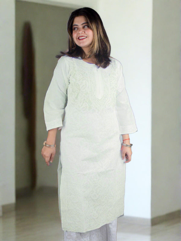 Hand Embroidered Lucknowi Chikankari Kurti - 7177 Kurti AEVUM