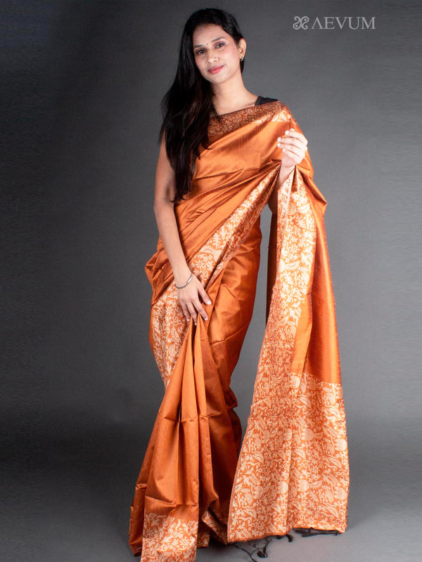 Copper Semi Tussar Silk Saree - 7737 Saree Raj   