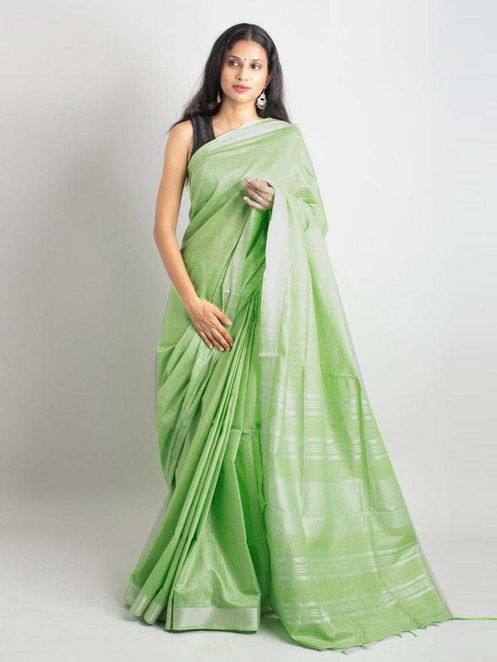 Semi Linen Saree with Blouse Piece - 7829 Saree AEVUM