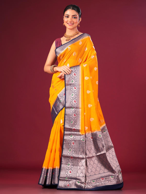 Semi Georgette Soft Banarasi Silk Saree - 8062 Saree AEVUM