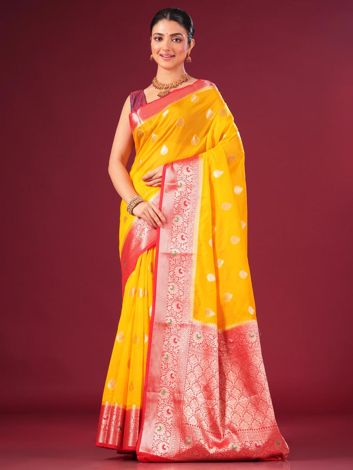 Semi Georgette Minakari Soft Banarasi Silk Saree - 8064 Saree AEVUM