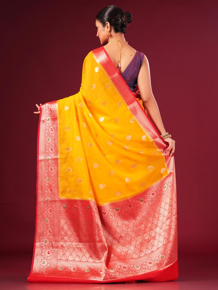 Semi Georgette Minakari Soft Banarasi Silk Saree - 8064 Saree AEVUM