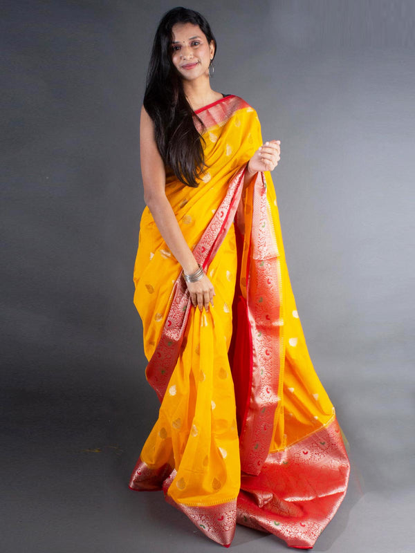 Semi Georgette Minakari Soft Banarasi Silk Saree - 8064 Saree Seratuzzama   