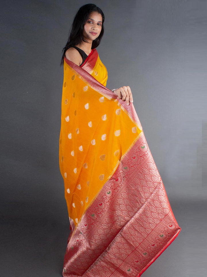 Semi Georgette Minakari Soft Banarasi Silk Saree - 8064 Saree Seratuzzama   