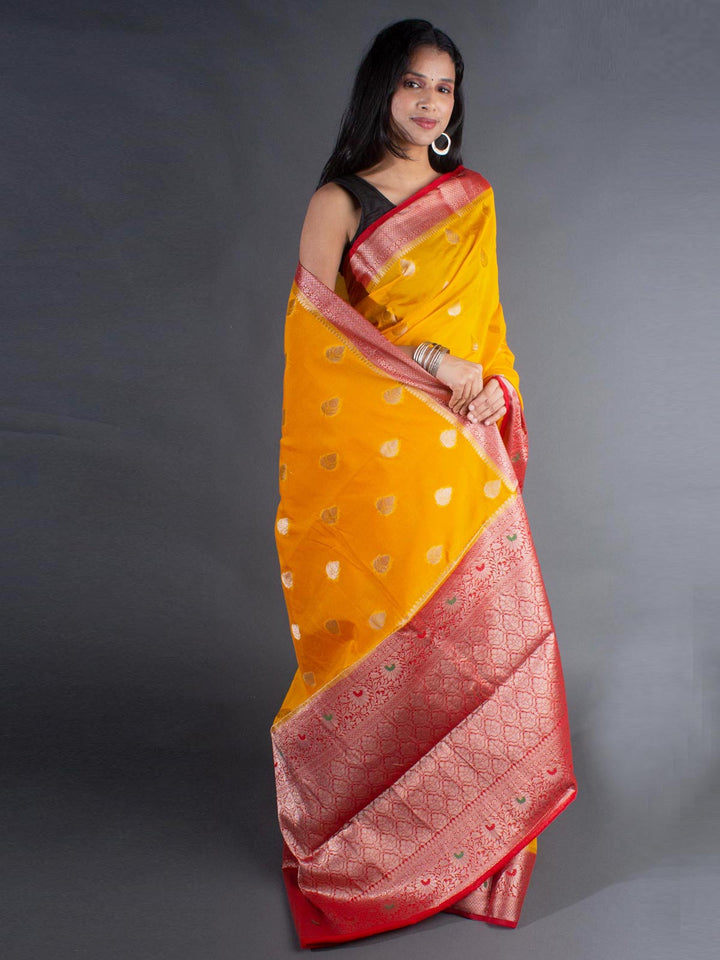 Semi Georgette Minakari Soft Banarasi Silk Saree - 8064 Saree Seratuzzama   