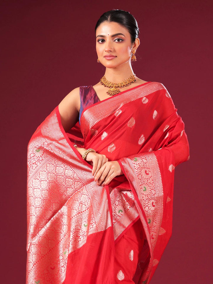 Semi Georgette Soft Banarasi Silk Saree - 8068 Saree AEVUM