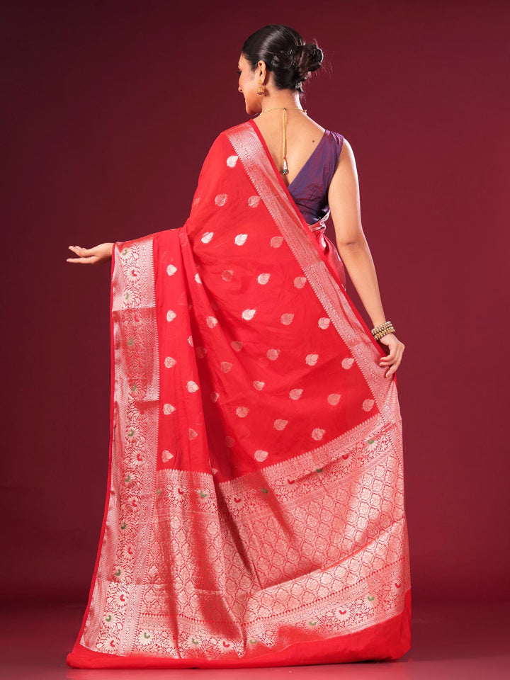 Semi Georgette Soft Banarasi Silk Saree - 8068 Saree AEVUM